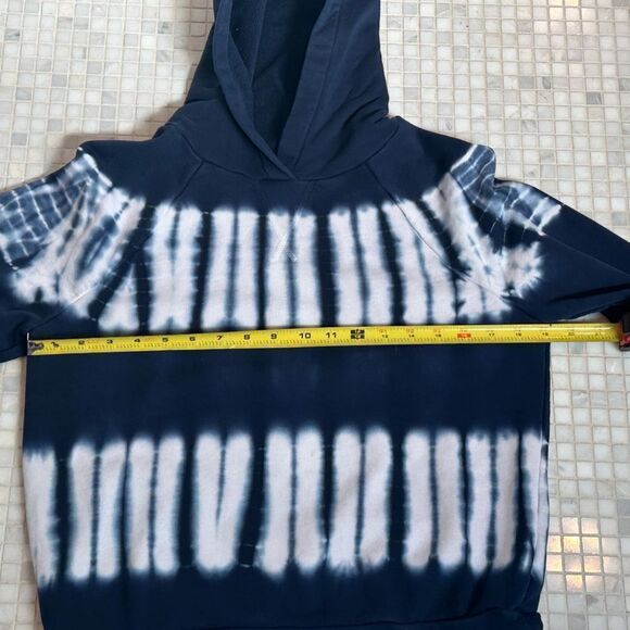 Madewell Navy White Tie-dye Hooded Cotton Sweatshirt - Picture 11 of 12